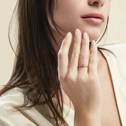 Bague Solitaire Accompagné Or Jaune Antonette Oxyde De Zirconium