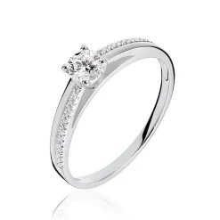 Bague Solitaire Alexandra Or Blanc Diamant