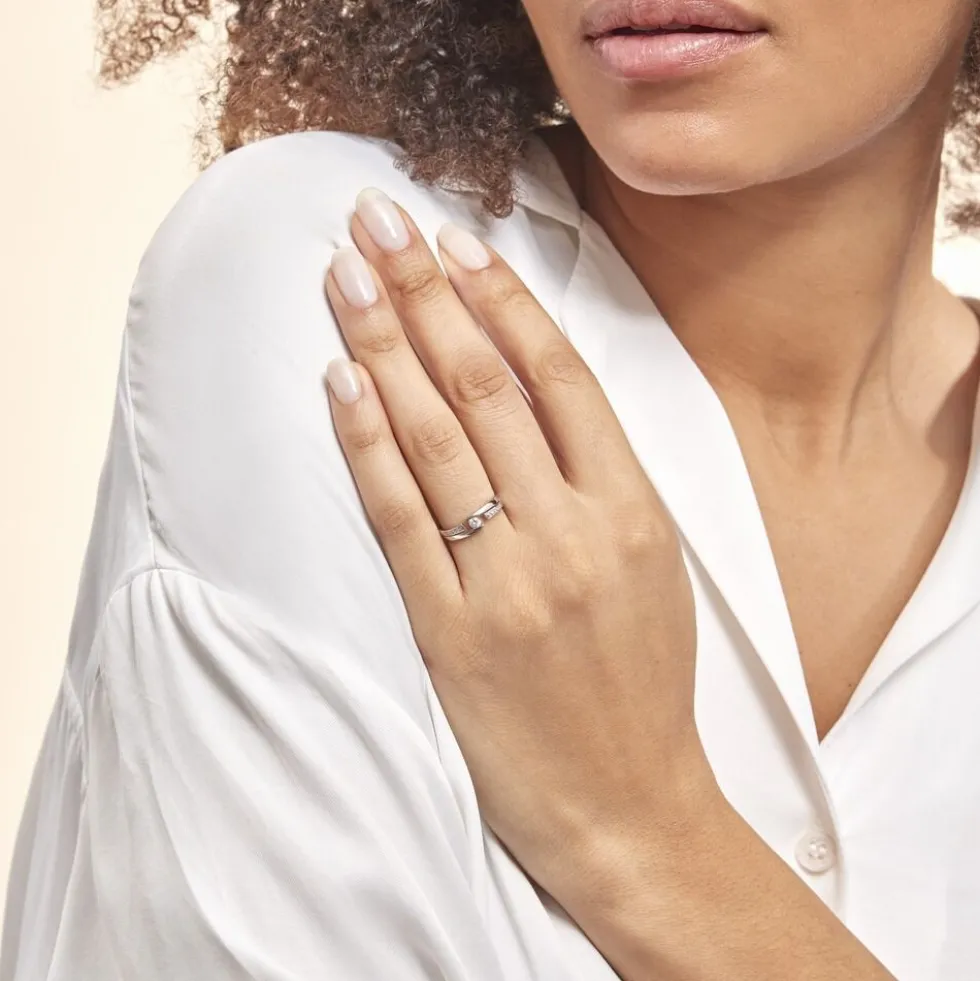 Bague Solitaire Elisa Or Blanc Diamant