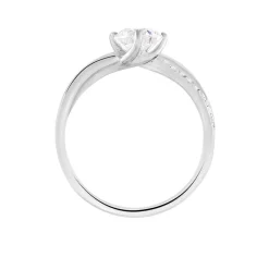 Bague Solitaire Essie Argent Blanc Oxyde De Zirconium