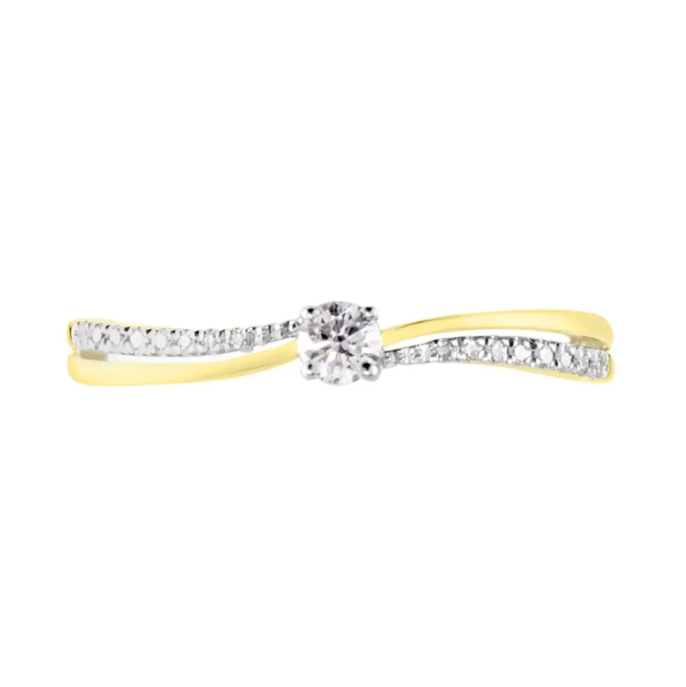 Bague Solitaire Finesse Or Jaune Diamant Diamants