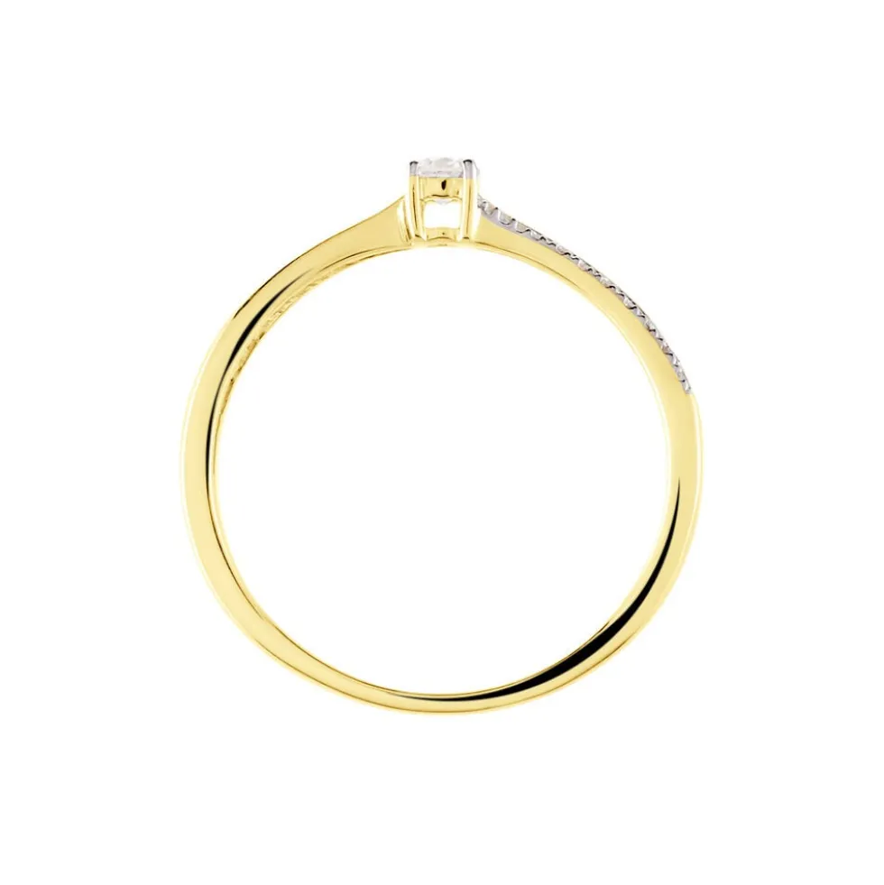 Bague Solitaire Finesse Or Jaune Diamant Diamants
