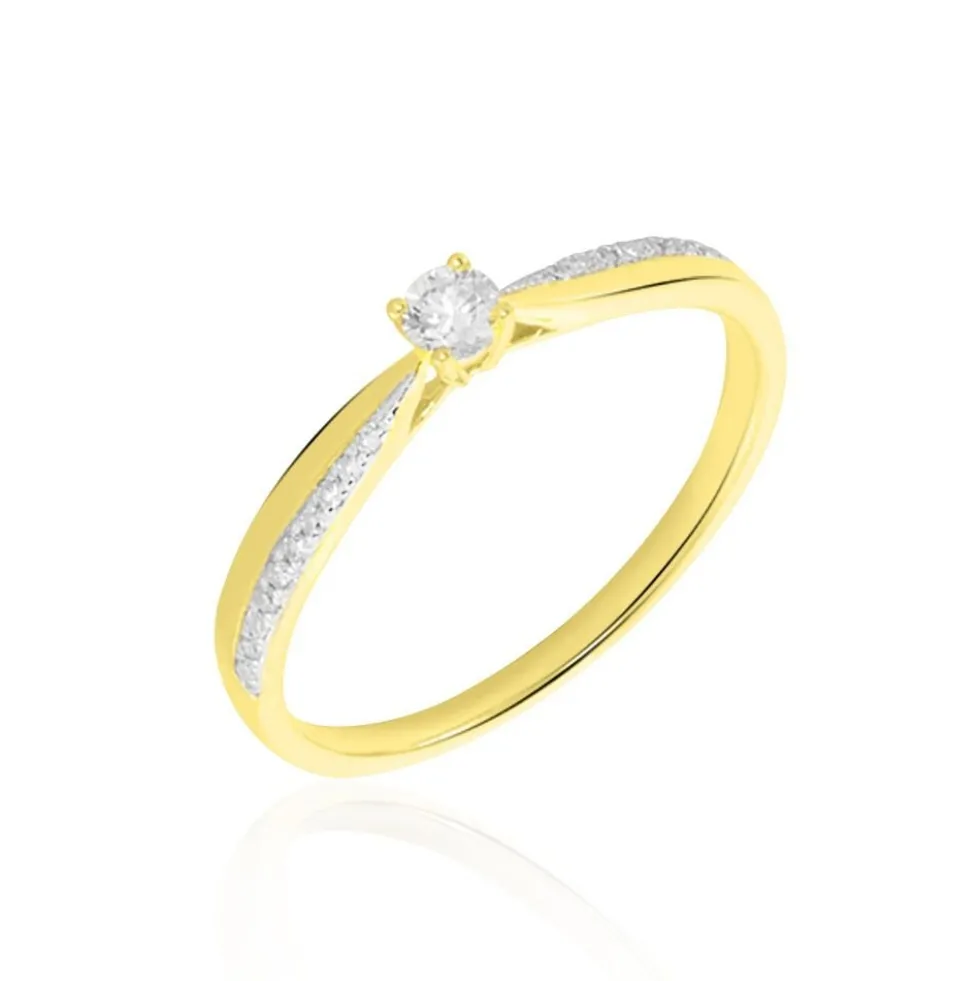 Bague Solitaire Finesse Or Jaune Diamant