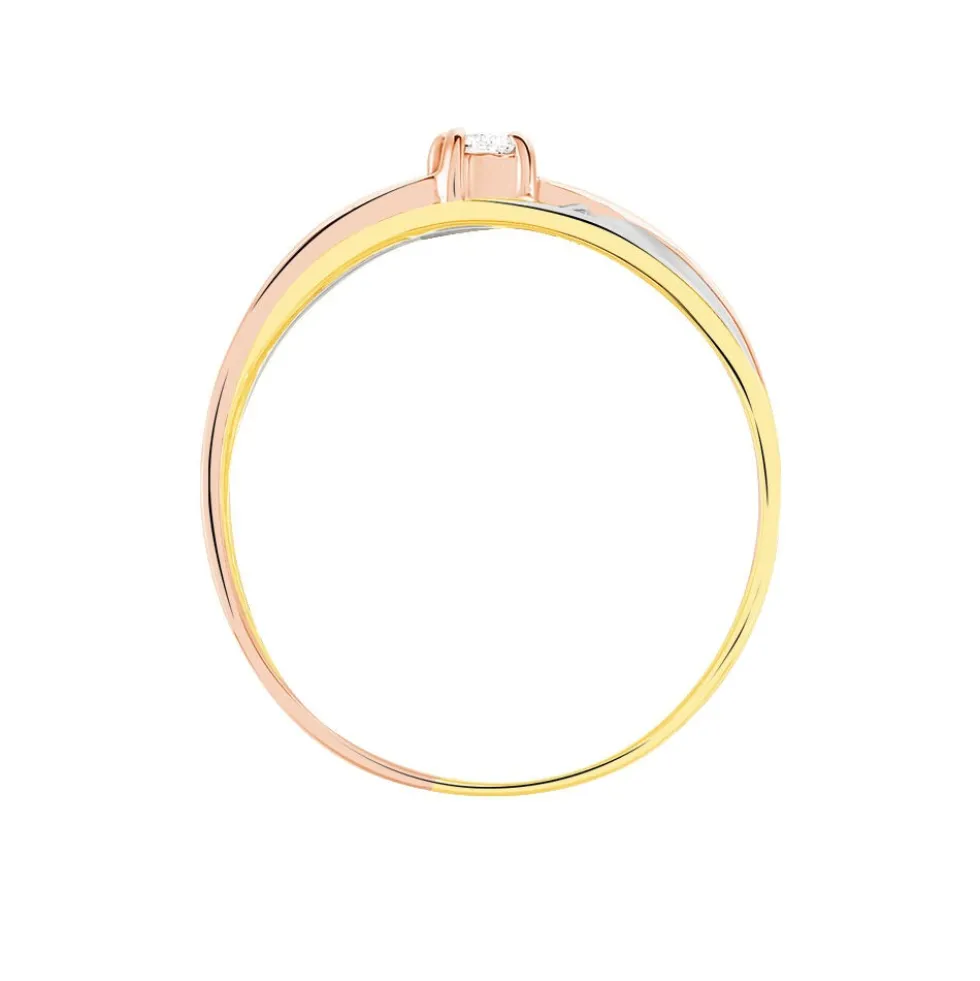 Bague Solitaire Gisla Or Tricolore Diamant