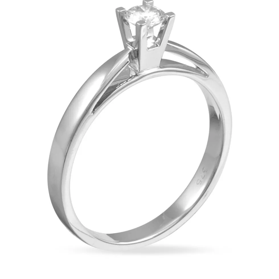 Bague Solitaire Loren Or Blanc Diamant