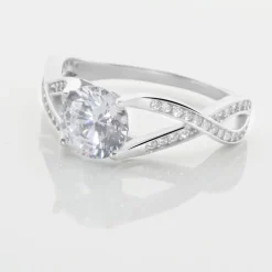 Bague Solitaire Maddy Argent Blanc Oxyde De Zirconium