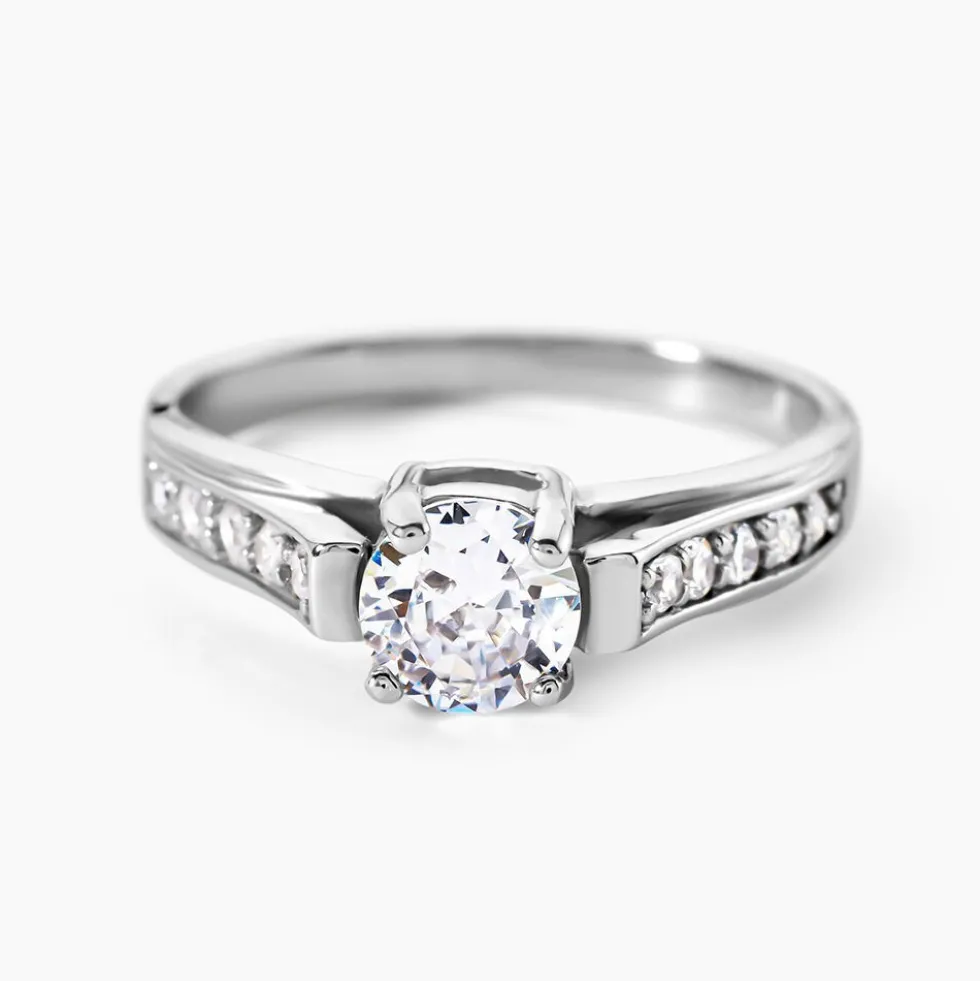 Bague Solitaire Mady Argent Blanc Oxyde De Zirconium