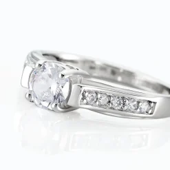 Bague Solitaire Mady Argent Blanc Oxyde De Zirconium