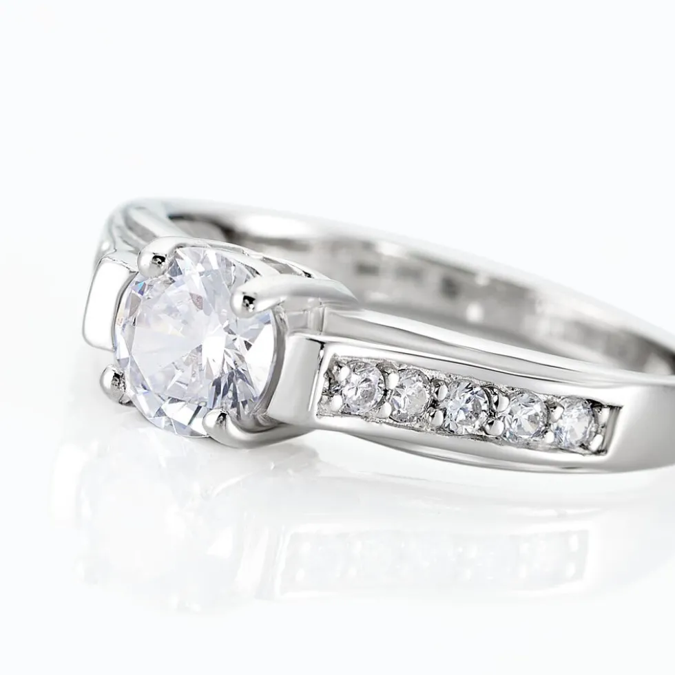 Bague Solitaire Mady Argent Blanc Oxyde De Zirconium