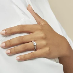 Bague Solitaire Mady Argent Blanc Oxyde De Zirconium