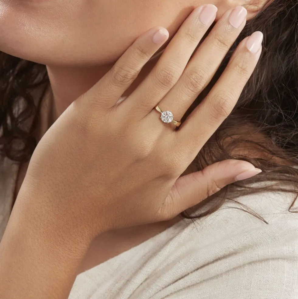 Bague Solitaire Maurena Or Jaune Oxyde De Zirconium