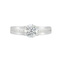 Bague Solitaire Mercan Argent Blanc Oxyde De Zirconium