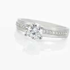 Bague Solitaire Mercan Argent Blanc Oxyde De Zirconium