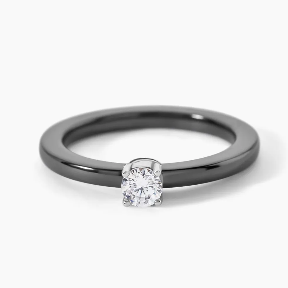 Bague Solitaire Nigelia Argent Blanc Oxyde De Zirconium