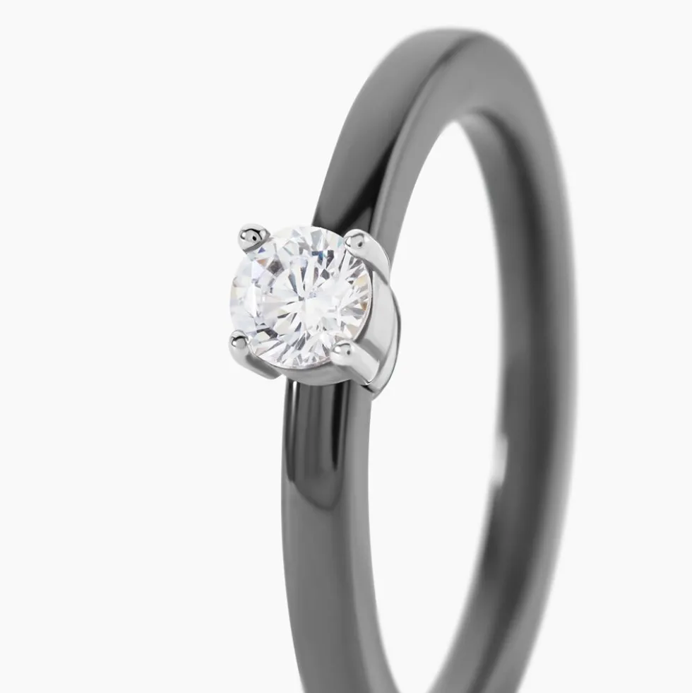 Bague Solitaire Nigelia Argent Blanc Oxyde De Zirconium
