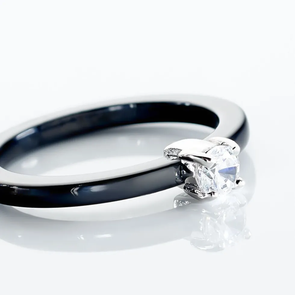 Bague Solitaire Nigelia Argent Blanc Oxyde De Zirconium