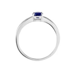 Bague Solitaire Or Blanc Bilel Saphir Et Diamants