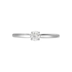 Bague Solitaire Or Blanc Flora Diamant
