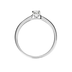 Bague Solitaire Or Blanc Flora Diamant