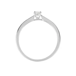 Bague Solitaire Or Blanc Flora Diamant