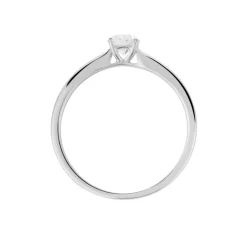 Bague Solitaire Or Blanc Flora Diamant