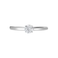 Bague Solitaire Or Blanc Flora Diamant