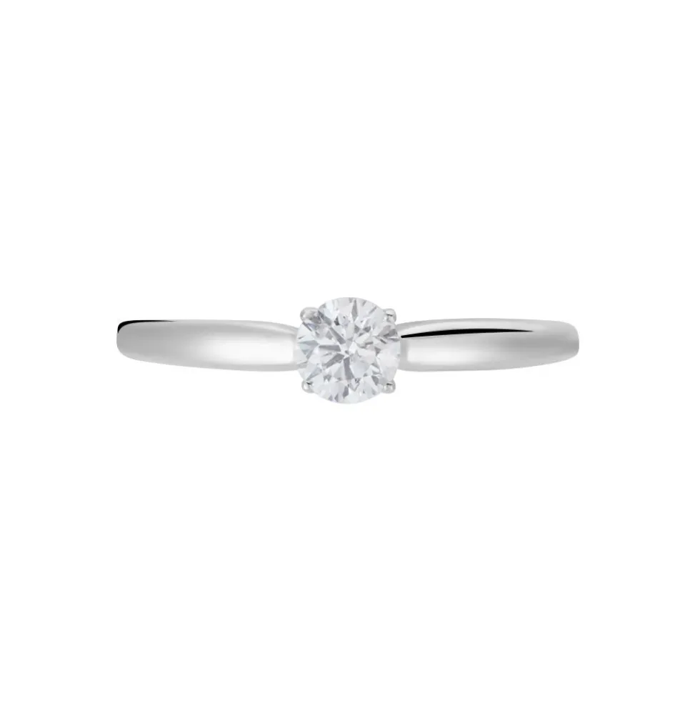 Bague Solitaire Or Blanc Flora Diamant