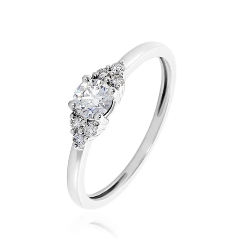 Bague Solitaire Or Blanc Neilina Diamants Synthétiques