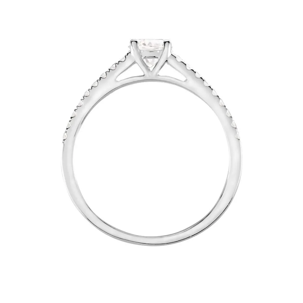 Bague Solitaire Or Blanc Neirin Diamants Synthétiques