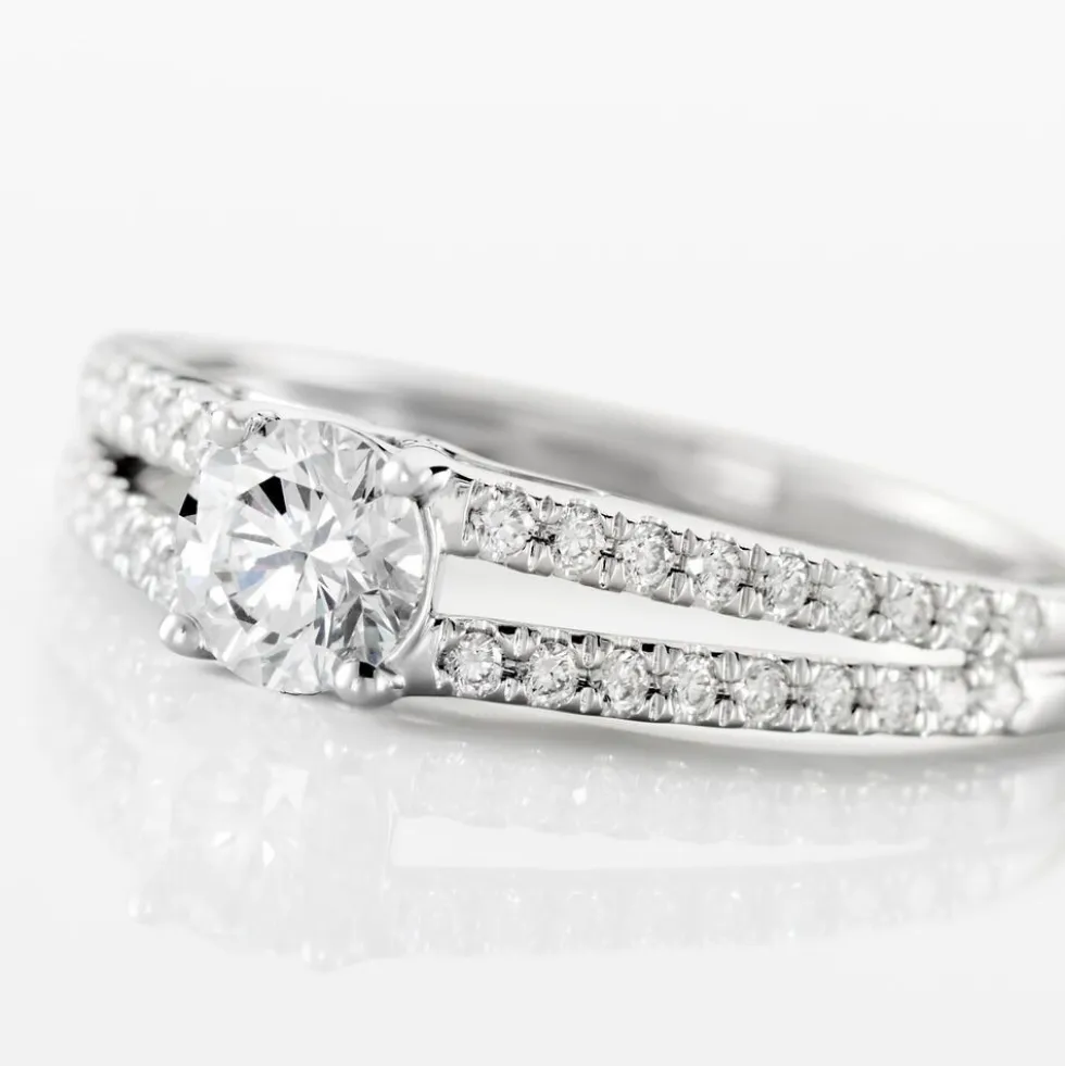 Bague Solitaire Or Blanc Neirin Diamants Synthétiques
