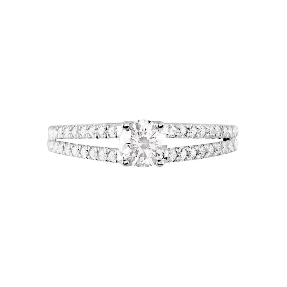 Bague Solitaire Or Blanc Neirin Diamants Synthétiques