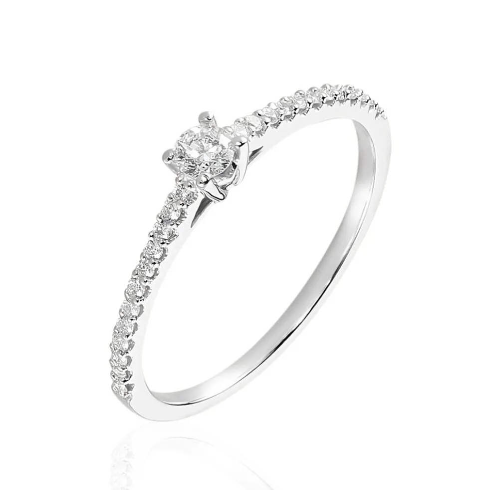 Bague Solitaire Or Blanc Nyala Diamants