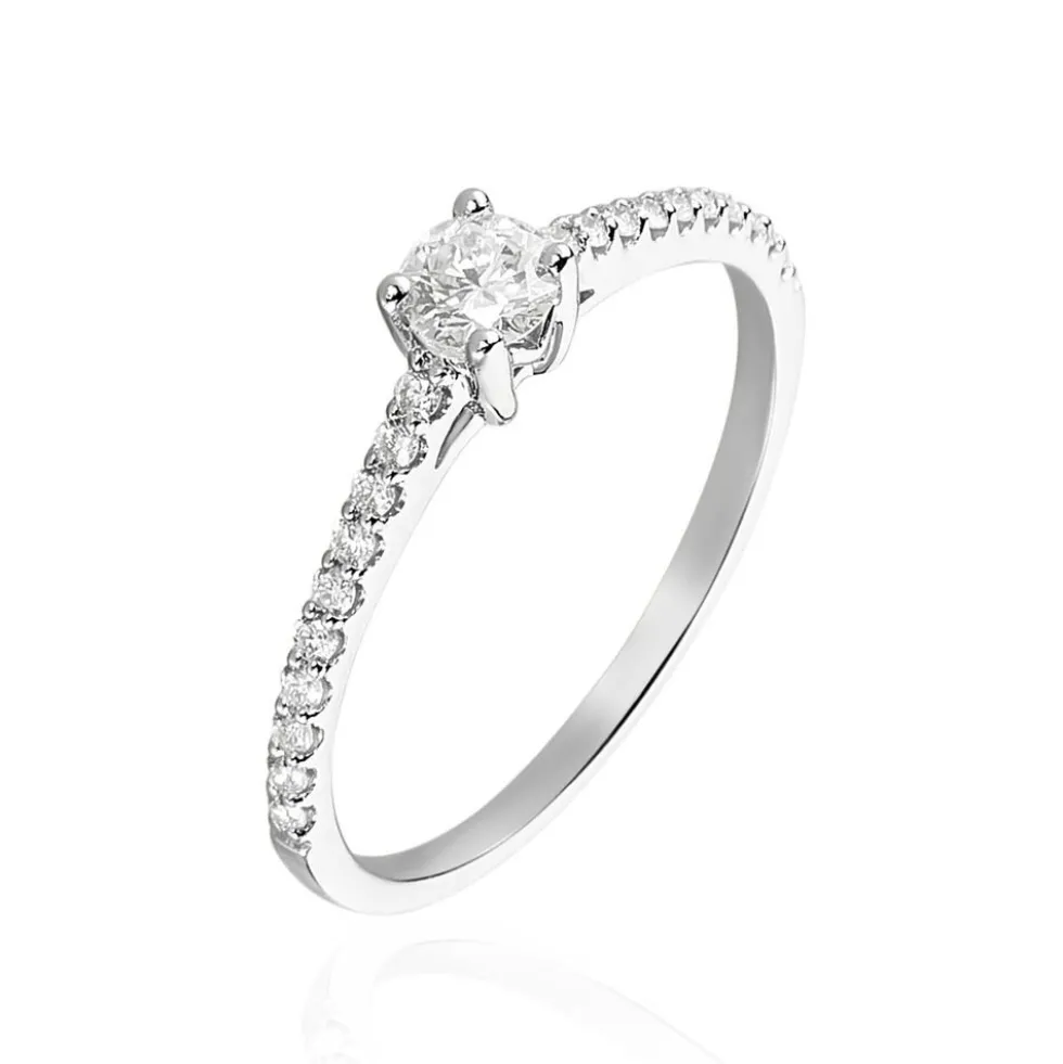Bague Solitaire Or Blanc Nyala Diamants