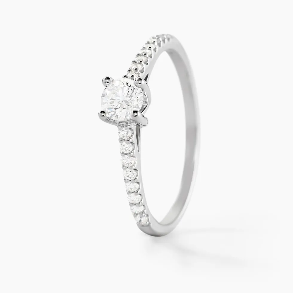 Bague Solitaire Or Blanc Nyala Diamants