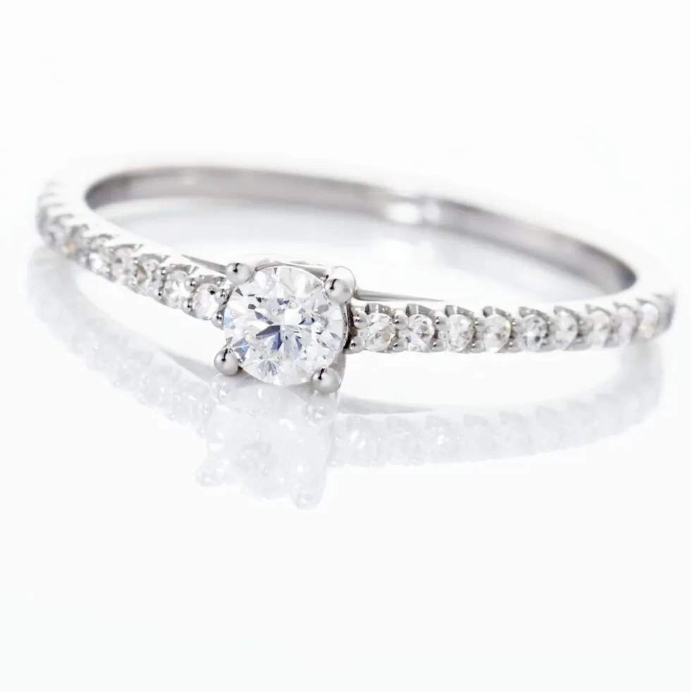 Bague Solitaire Or Blanc Nyala Diamants