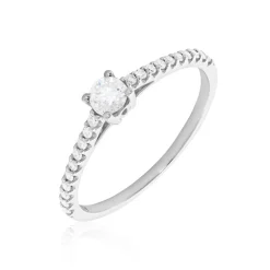 Bague Solitaire Or Blanc Nyala Diamants