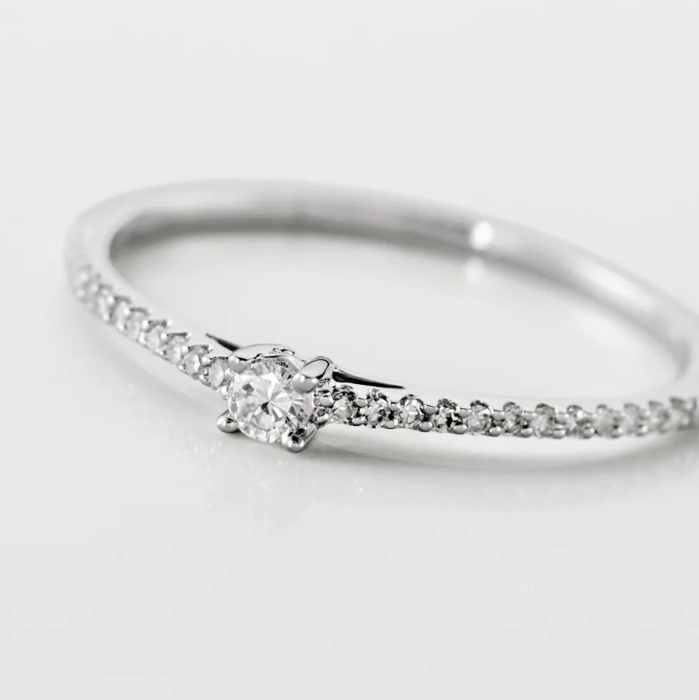 Bague Solitaire Or Blanc Nyala Diamants