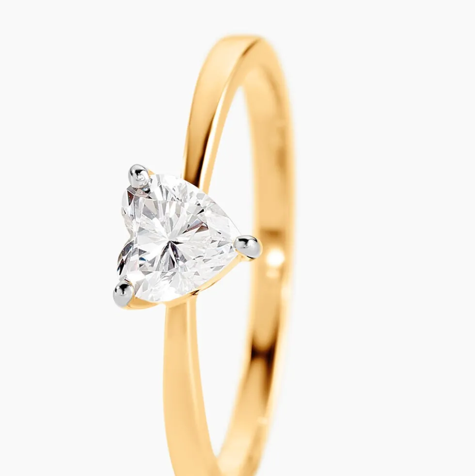 Bague Solitaire Or Jaune Idelle Oxyde De Zirconium