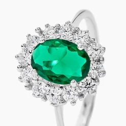 Bague Solitaire Perez Argent Blanc Oxyde De Zirconium