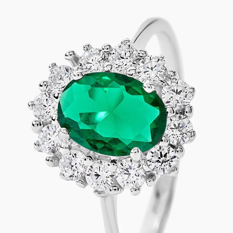 Bague Solitaire Perez Argent Blanc Oxyde De Zirconium