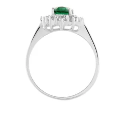 Bague Solitaire Perez Argent Blanc Oxyde De Zirconium