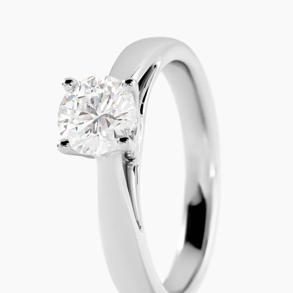Bague Solitaire Platine Blanc Diamant