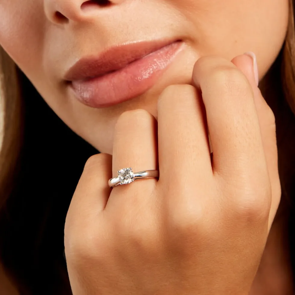 Bague Solitaire Platine Blanc Diamant