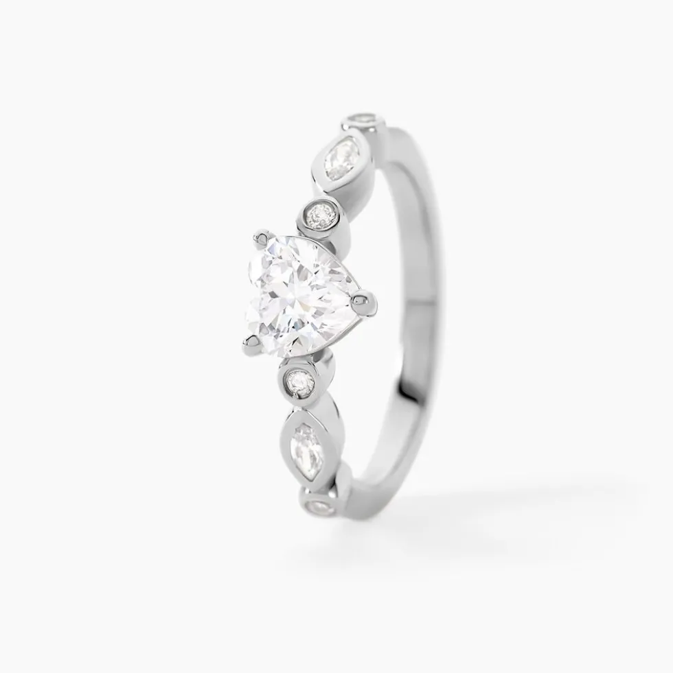 Bague Solitaire Sagan Argent Blanc Oxyde De Zirconium