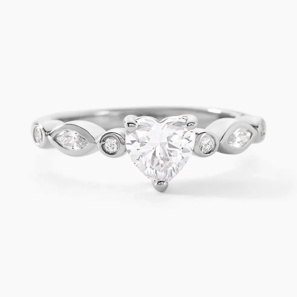 Bague Solitaire Sagan Argent Blanc Oxyde De Zirconium