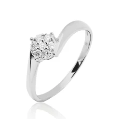 Bague Solitaire Soultana Or Blanc Diamant