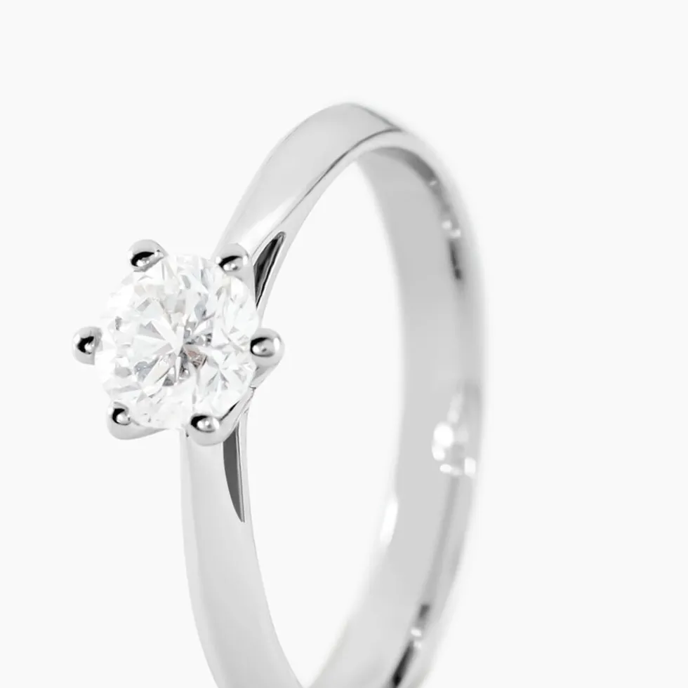 Bague Solitaire Veronika Or Blanc Diamant