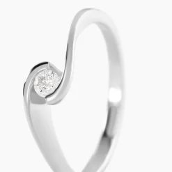 Bague Solitaire Vrille Or Blanc Diamant