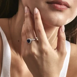 Bague Sphinx Argent Blanc Pierre Et Oxyde De Zirconium