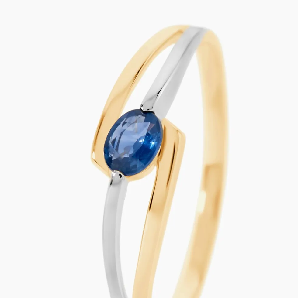 Bague Sylvene Or Bicolore Saphir